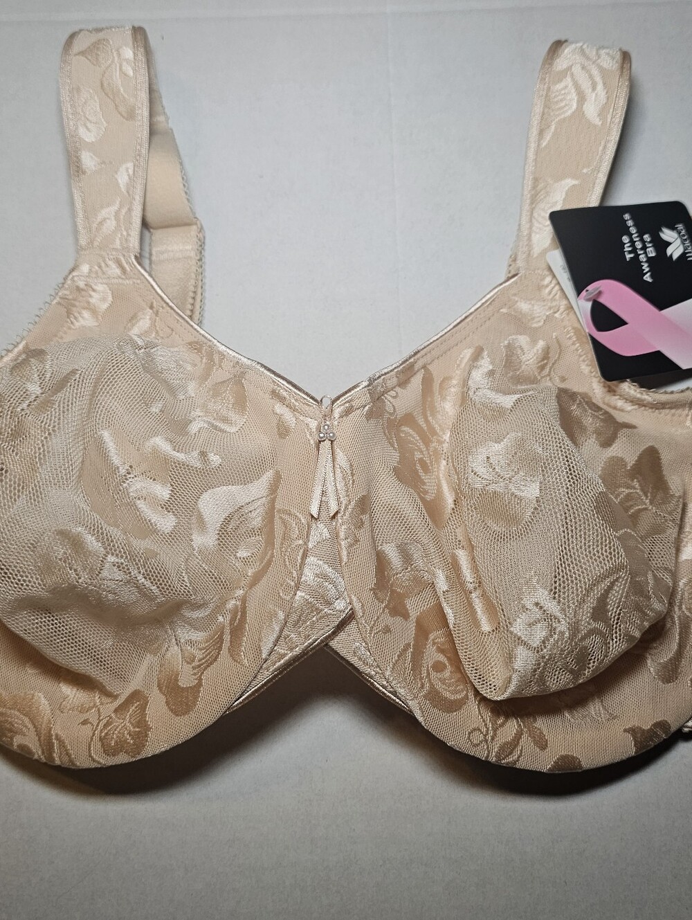 Wacoal Awareness 36DD Beige Floral Jacquard Mesh Underwire Bra 85567 New